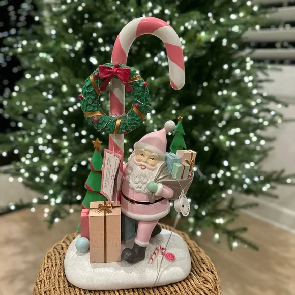 Cupcakes & Cashmere Santa candy cane figure sculpture Christmas Holiday - Picture 1 of 17